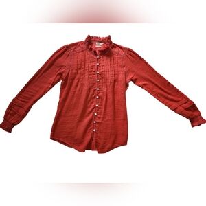 Faherty Willa Top in Carmine Womens Xs